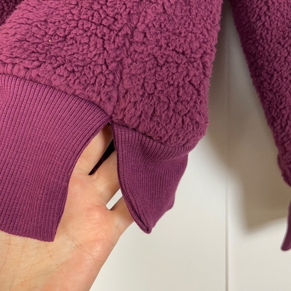 NWT - Purple Teddy Bear Half Zip Up Hoodie, Cozy, Comfy by All in Motion, Size M - Picture 7 of 8